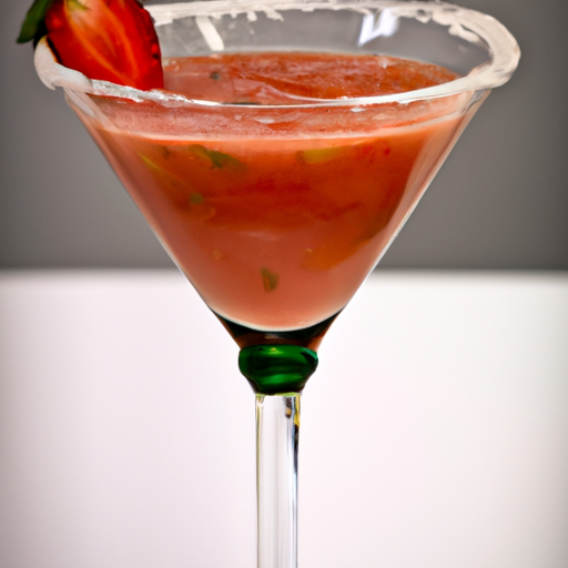 תמונה של Daiquiri תות מעוטר יפה בכוס קוקטייל.